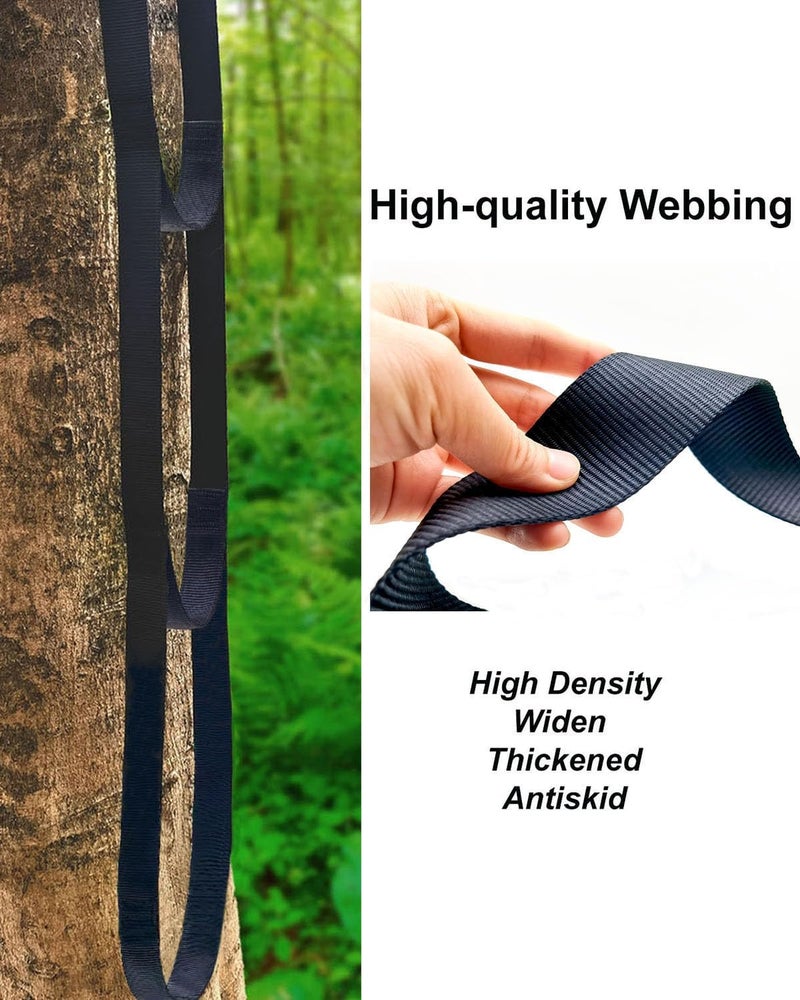MLNSUNNY Climbing Aider, 3-Step Rope Ladder, Double-Thickened for Hunting Tree Steps & Climbing Sticks, Hook and Loop Safety Design, Lightweight (Black) - Image 2